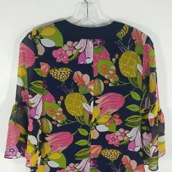 {Trina Turk} Retro Floral Print Blouse - Picture 5 of 13